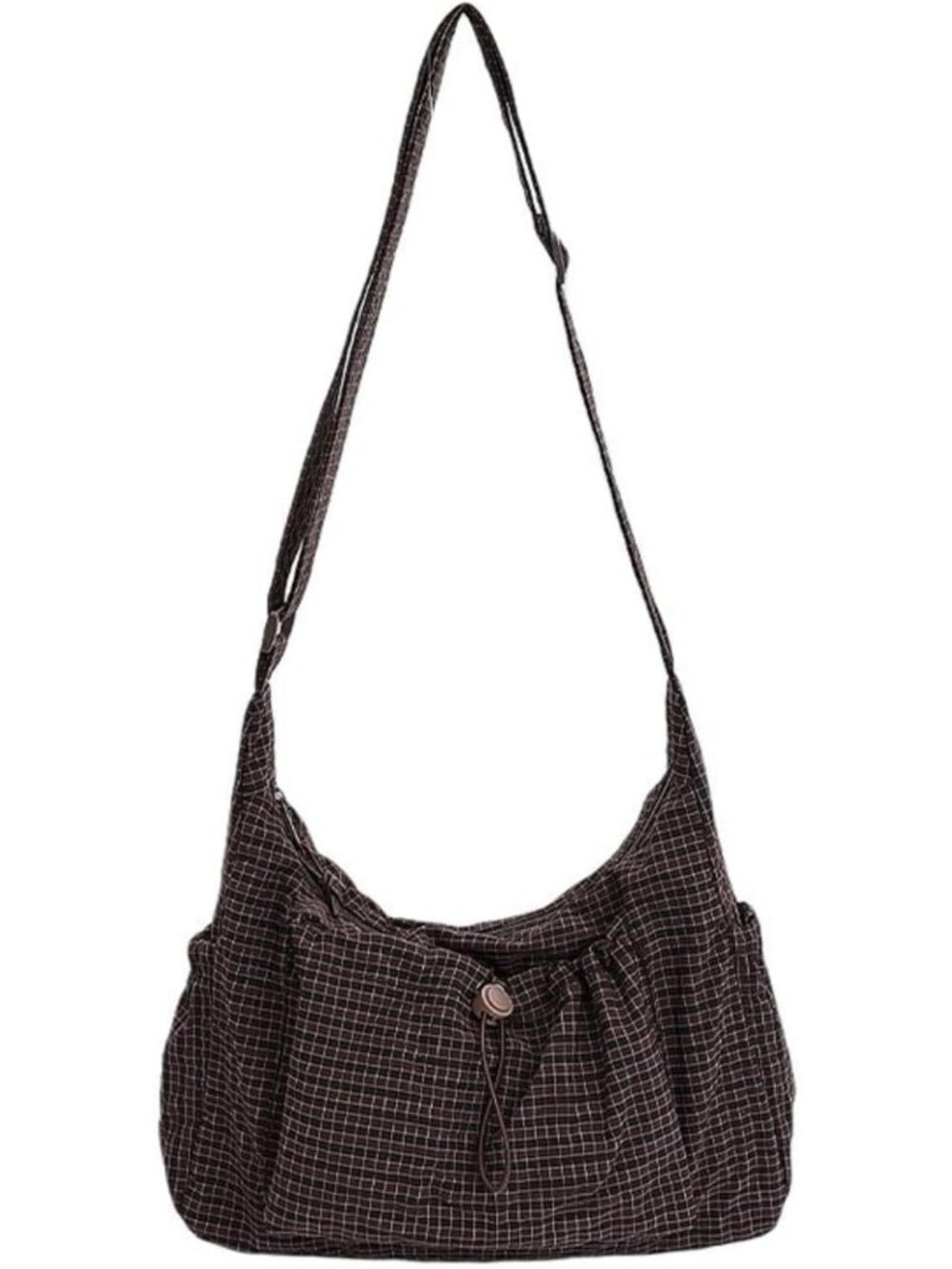 Korean Style Plaid Hobo Bag | Lightweight Checkered Crossbody Shoulder Bag